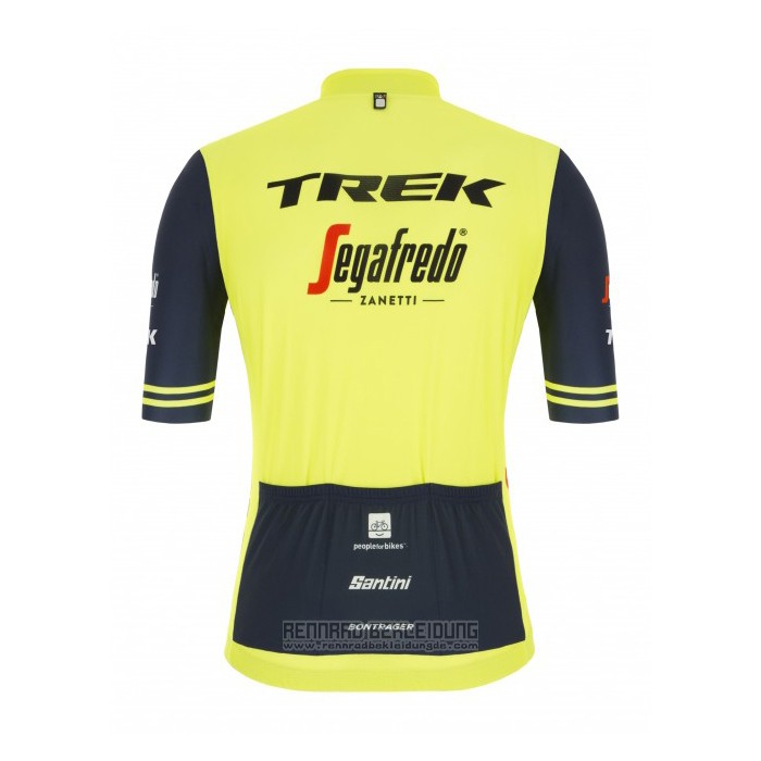 2021 Fahrradbekleidung Trek Segafredo Gelb Tief Blau Trikot Kurzarm und Tragerhose